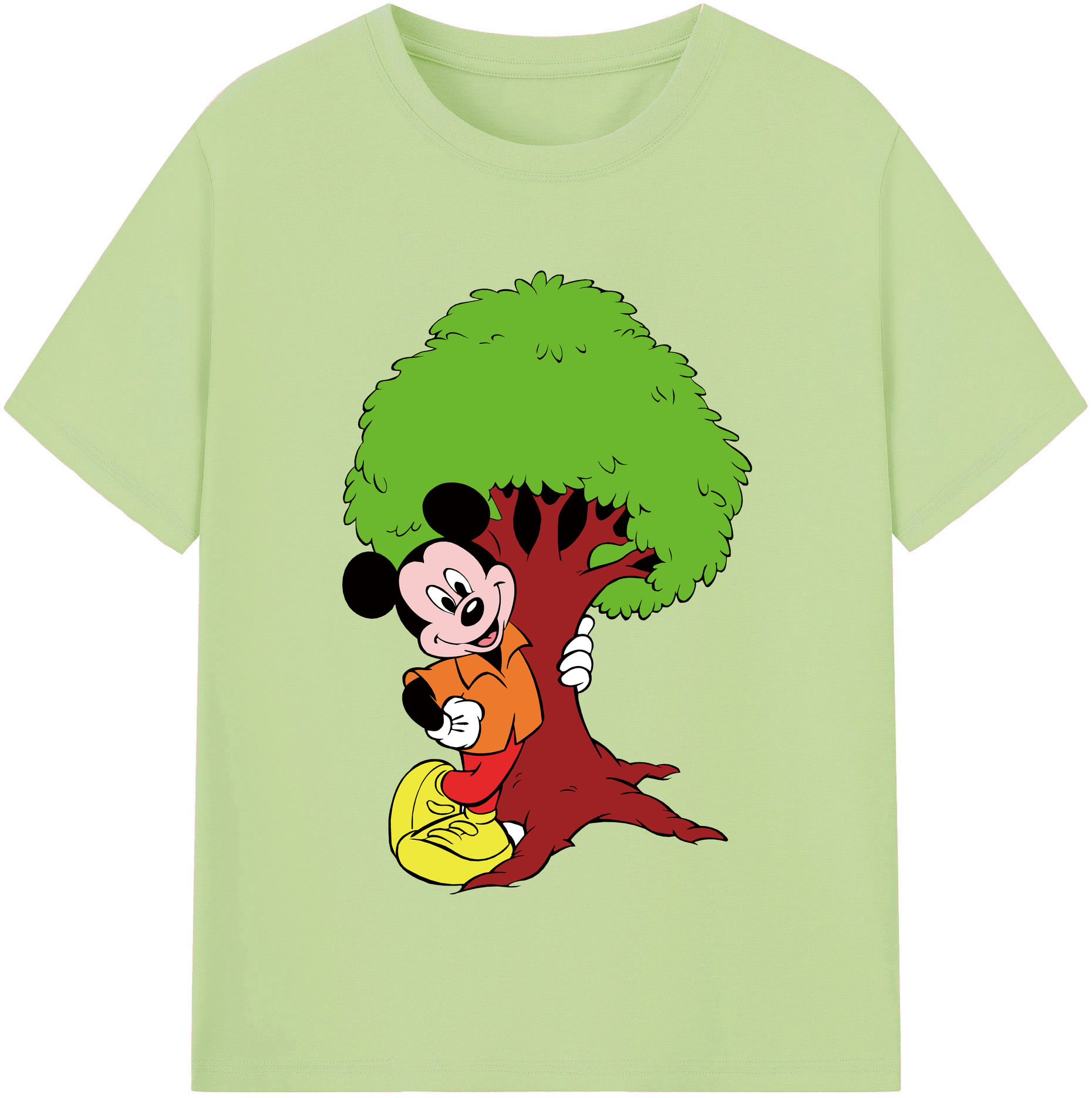 （画像用） ミッキーマウス Mickey Mouse 綿100％半袖Tシャツ（フロントプリント）